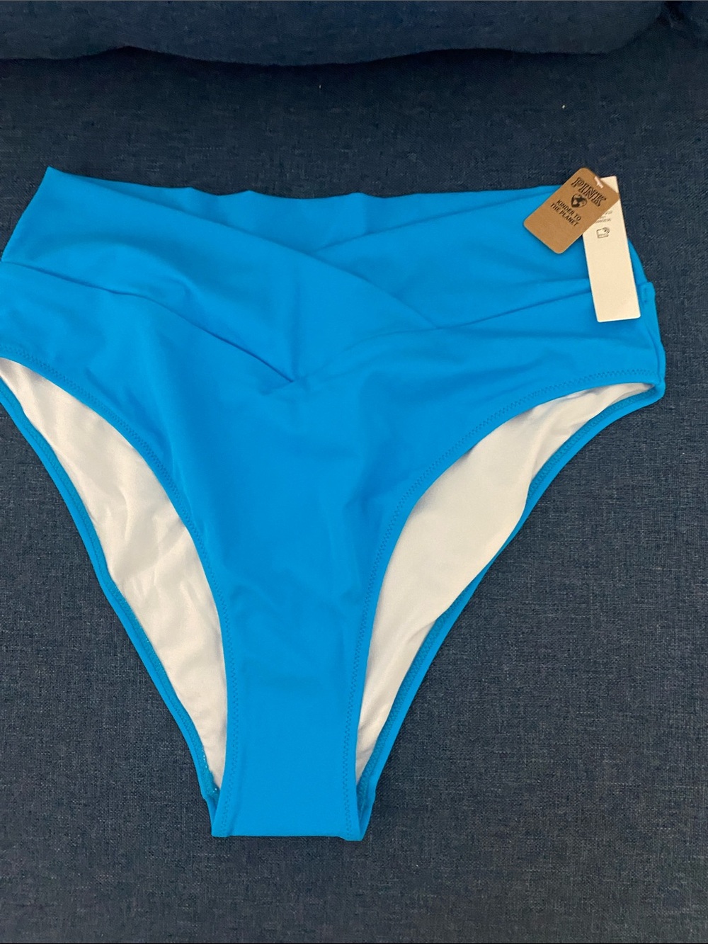 Victoria Secret Pink High -Waist Women’s Swim Bottoms in Bright Blue